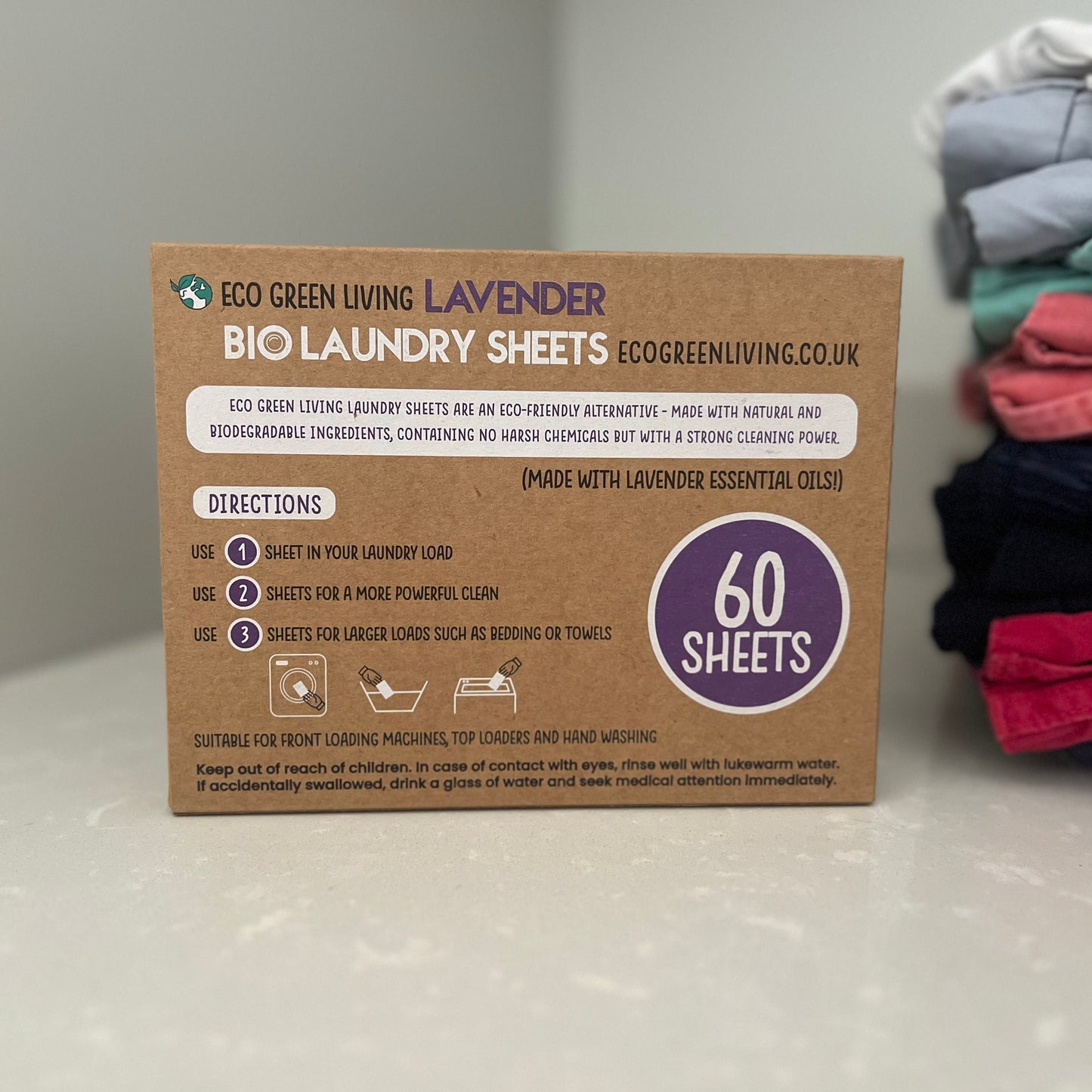 Eco Green Living Laundry Detergent Sheets x 60 (Lavender)