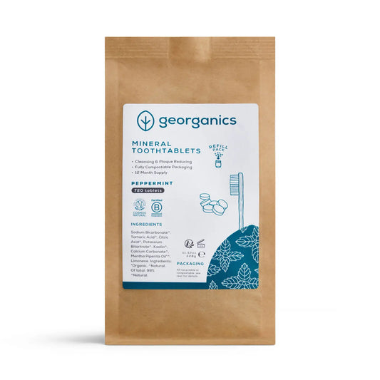 Georganics Peppermint flavoured Mineral Toothtablets Refill Pack