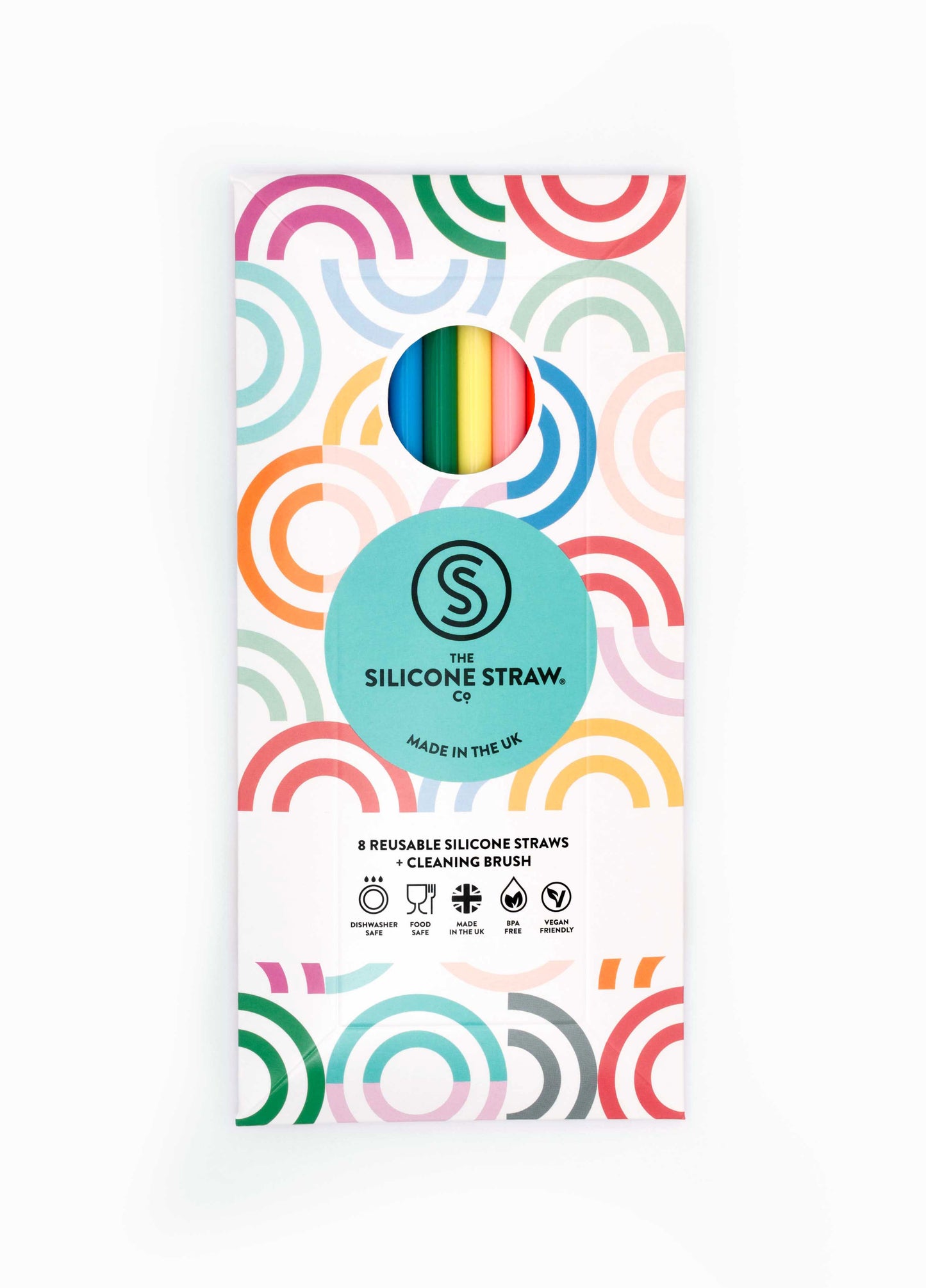 The Silicone Straw Company - Colourful Straws - 8 Pack