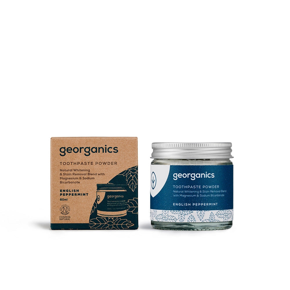 Georganics Peppermint flavoured Whitening Toothpaste Powder 60ml