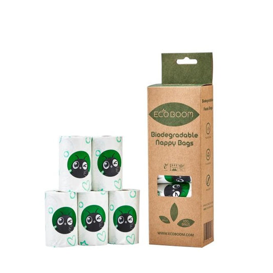 Eco Boom Biodegradable Nappy Bags - 100 bags