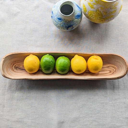 Olivenholz-Erleben Olive Wood Boat Bowl