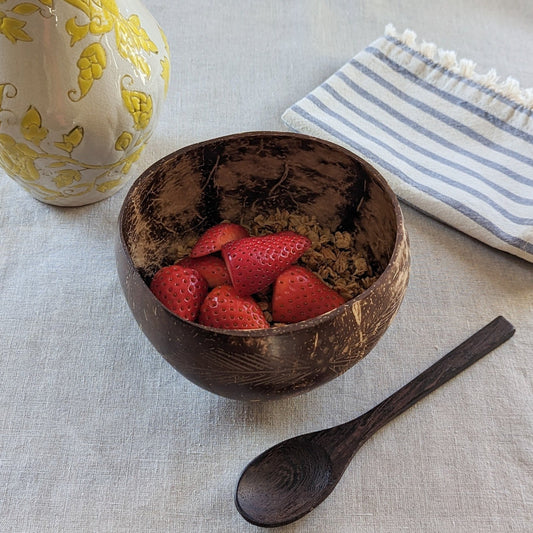 Jungle Culture Coconut Bowl & Wooden Spoon