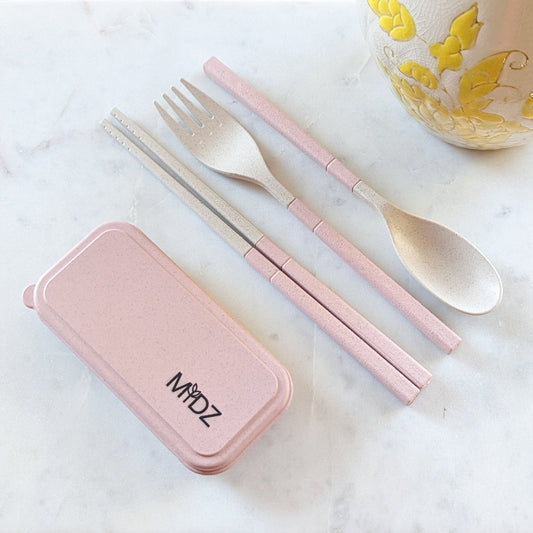 wheat straw reusable cutlery set