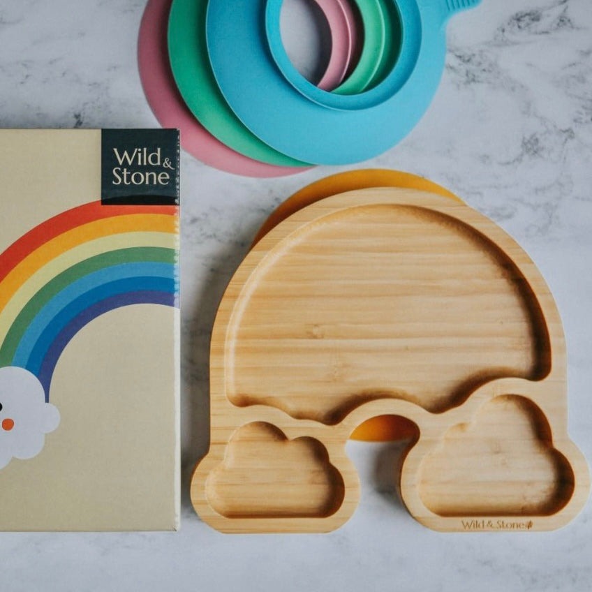 Wild & Stone Bamboo Baby Plate - Rainbow Weaning Suction Plate